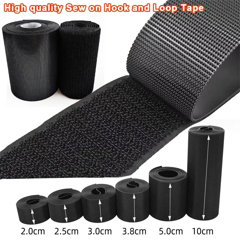 Premium Sew-On Hook and Loop Fastener Tape for Crafts and DIY Projects | Super Soft Loop Fabric | Multiple Widths Available
