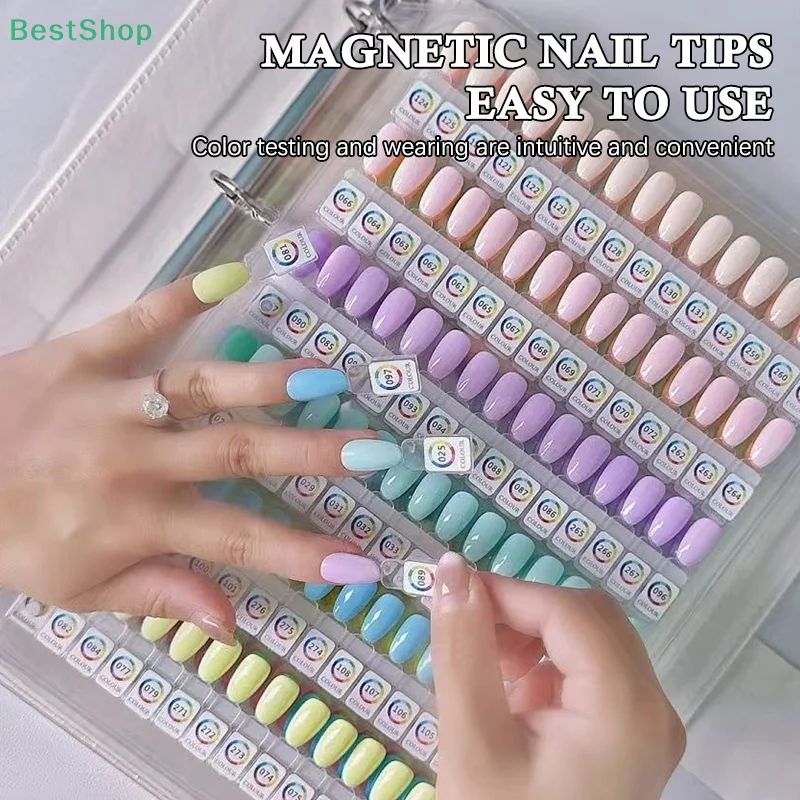 &hearts;Magnetic Nail Color Card Book Manicure Color Test Storage Book Acrylic Works Display Card Showing Shelf