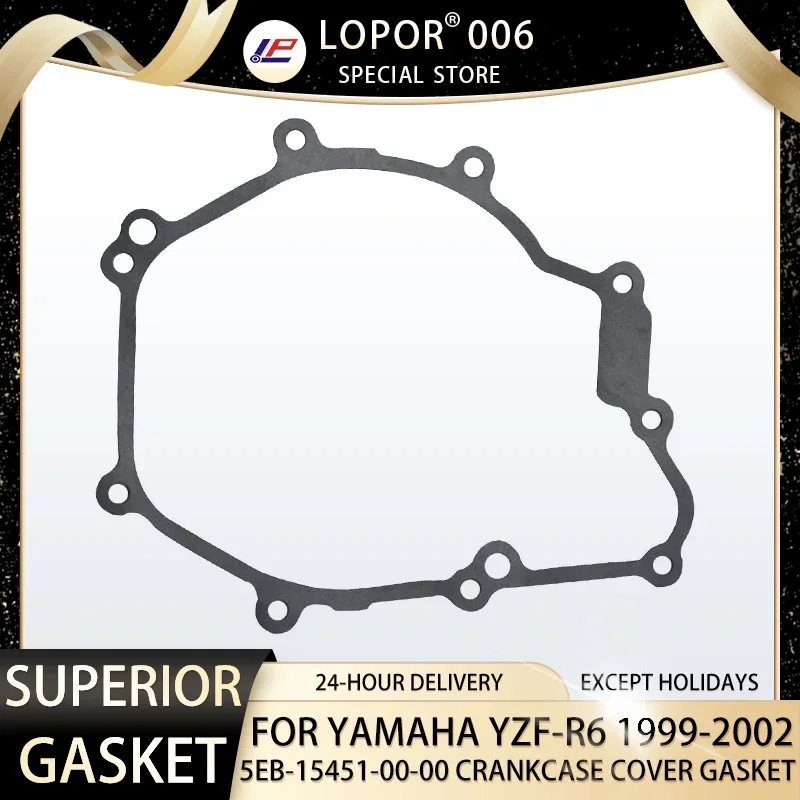 

LOPOR Motorcycle Engine Crankcase Cover Gasket Seal For YAMAHA YZF-R6 YZF R6 1999-2002 5EB-15451-00-00