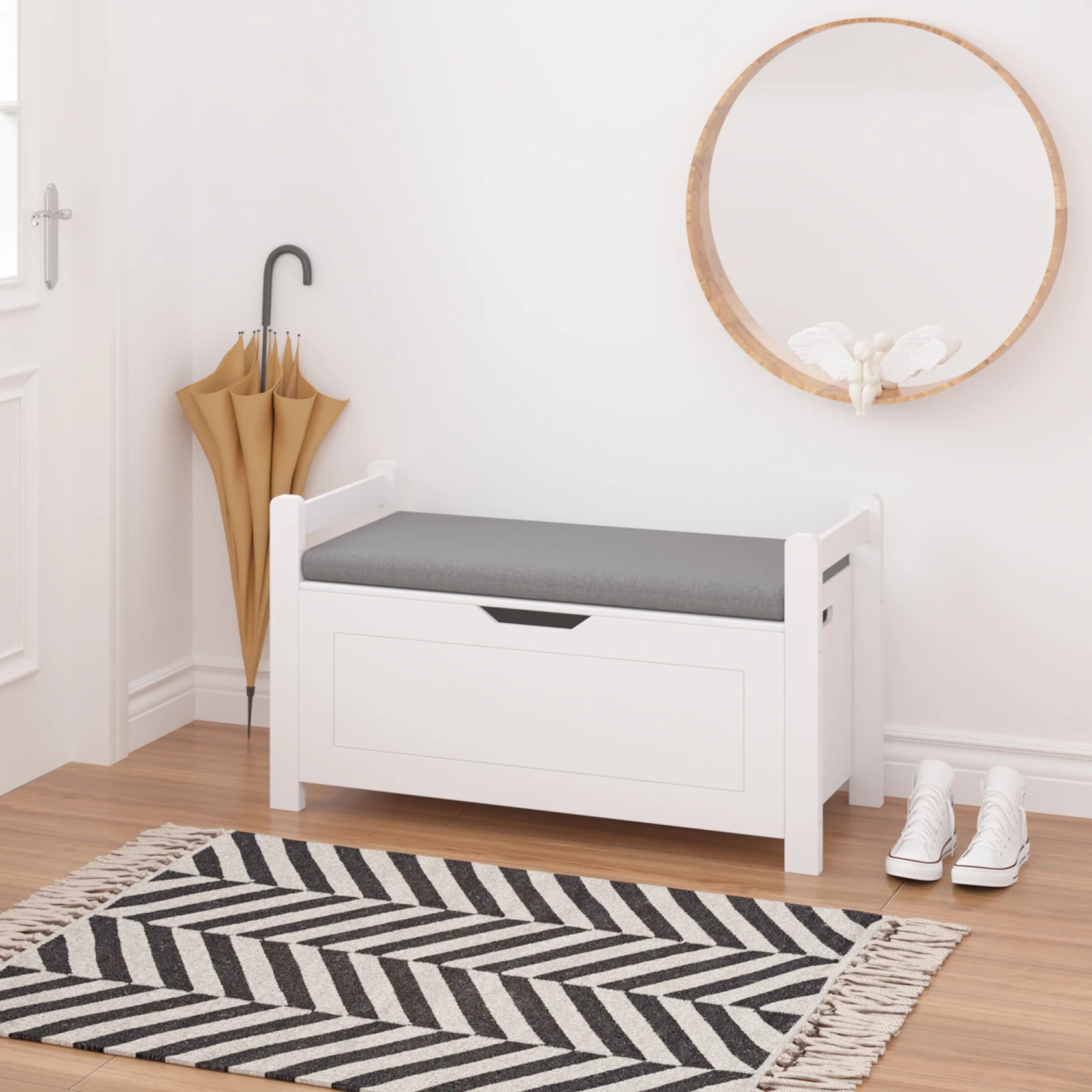 Large White Toy Box Chest with Cushion Seat - Perfect Storage for Boys and Girls' Toys 6