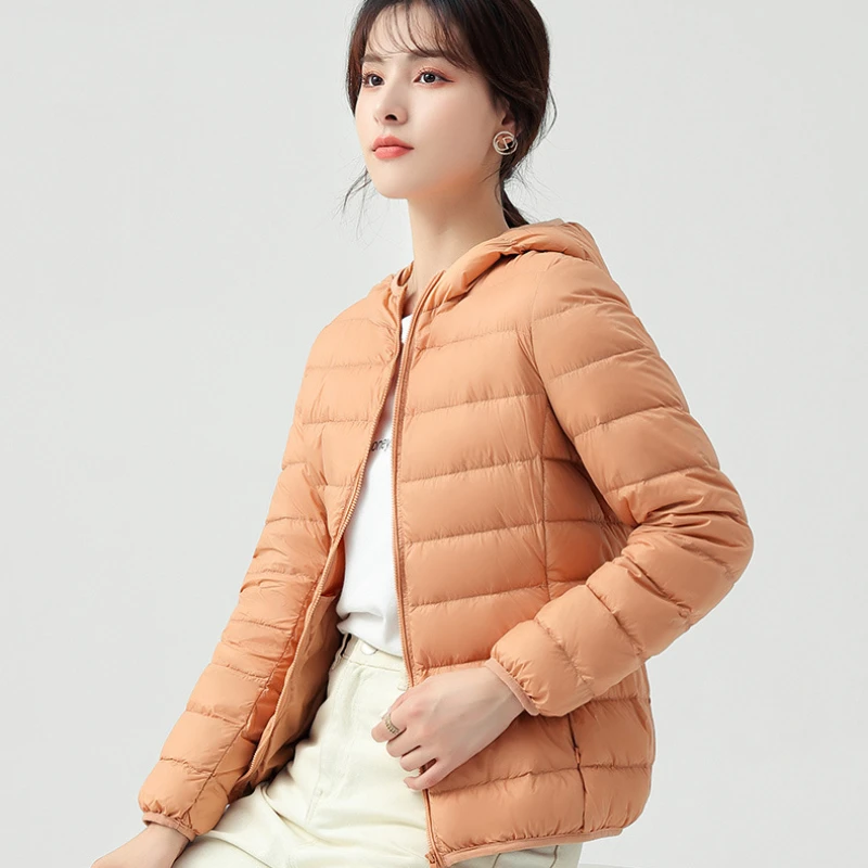 2023 New Women Down Jacket Winter Coat Female Lightweight Short-length Parkas Loose Warm Simple Outwear Hooded Slim Overcoat