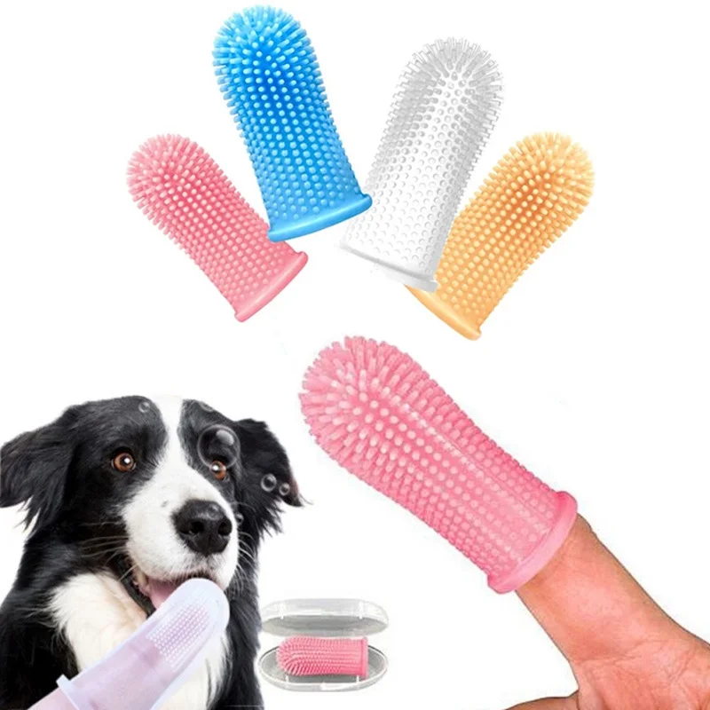 1Pc Soft Silicone Pet Tooth Brush Finger Toothbrush Bad Breath Care Pet