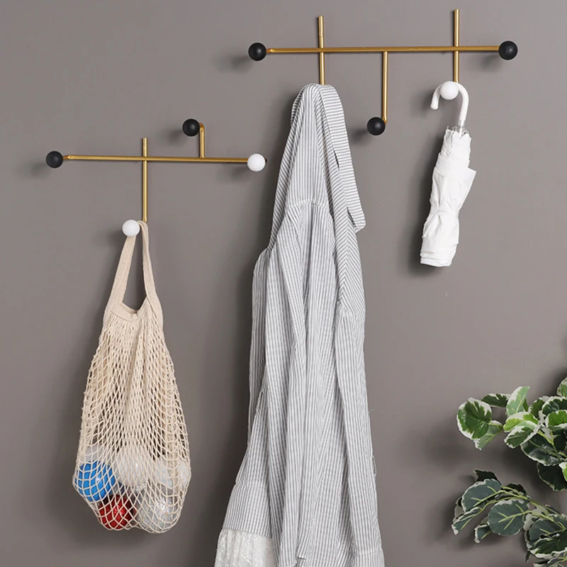 Modern Wall Hooks Iron Coat Rack Narrow Metal Black Mini Nordic Clothes Hanger Living Room Wall Mounted Percheros Decorative