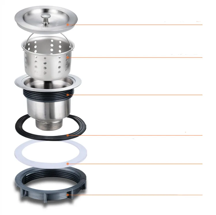 Kitchen Sink Filter Basket Drain Bathroom Bathroom Sinks Stainless Steel Undermount for Washing Dishes Under The Water Pipe