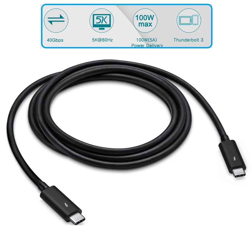 Apple - Apple Thunderbolt 3 Pro ケーブル 2m 40Gbps 🟢Apple Thunderbolt 3 Pro Cable 2m USB-C MacBook iPad iPhone