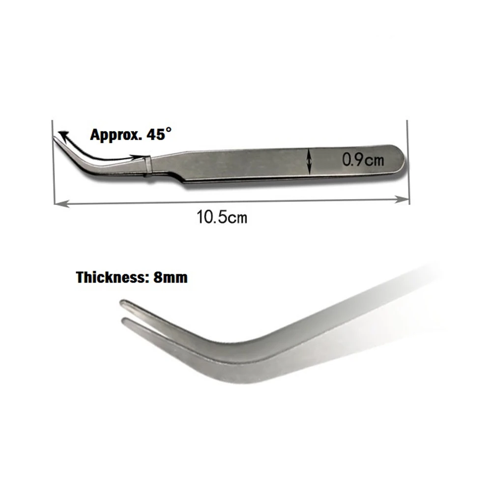 Tip Tweezers 2pcs Anti-magnetic Curved Straight Dismantling Hand Tool Set Maintenance Mini Repair Tool