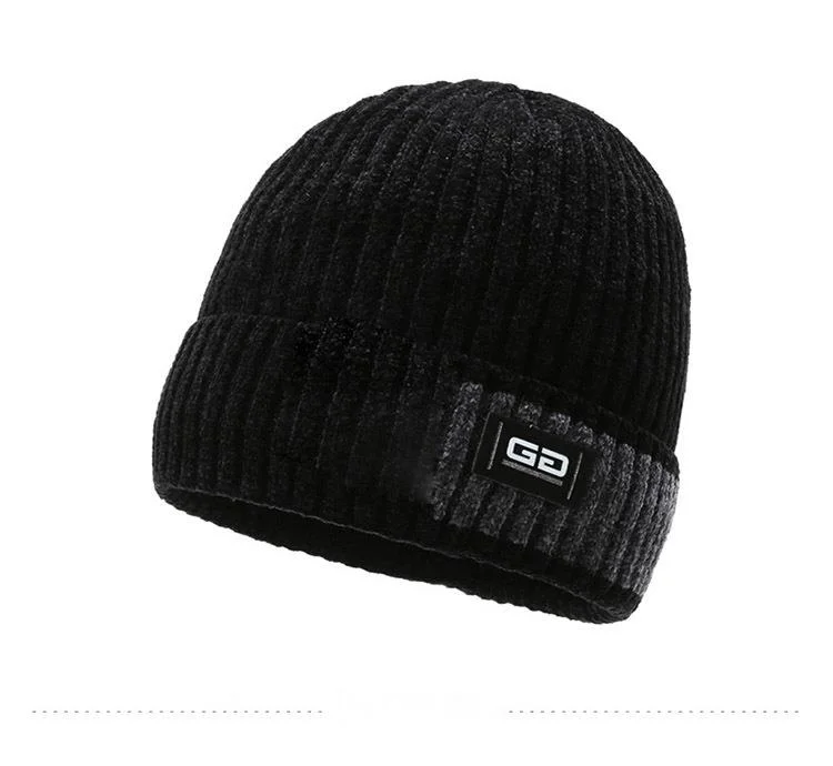 New Hat for Autumn and Winter, New Thickened and Plush Men's Knitted Hat, Korean Version, Warm and Youthful Trend, Fashionable Chenille Sweater Hat_voghion.com