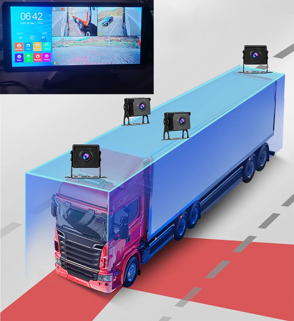 10.36 inch IPS Bus Car DVR Monitor AHD Surveillance Camera Color Night Vision 1080P Vehicle Cameras Kit Parking Recorder System