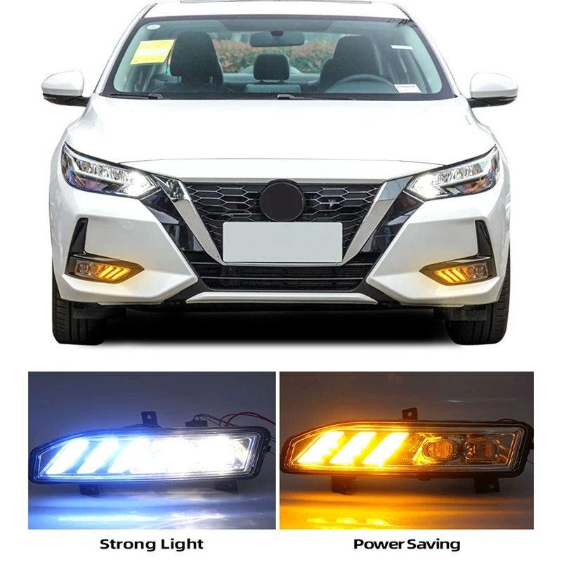 

Front Fog Lights LED DRL Daytime Running Lights Turn Signal Lamp For Nissan X-Trail Rogue Qashqai Kicks Sylphy Sentra