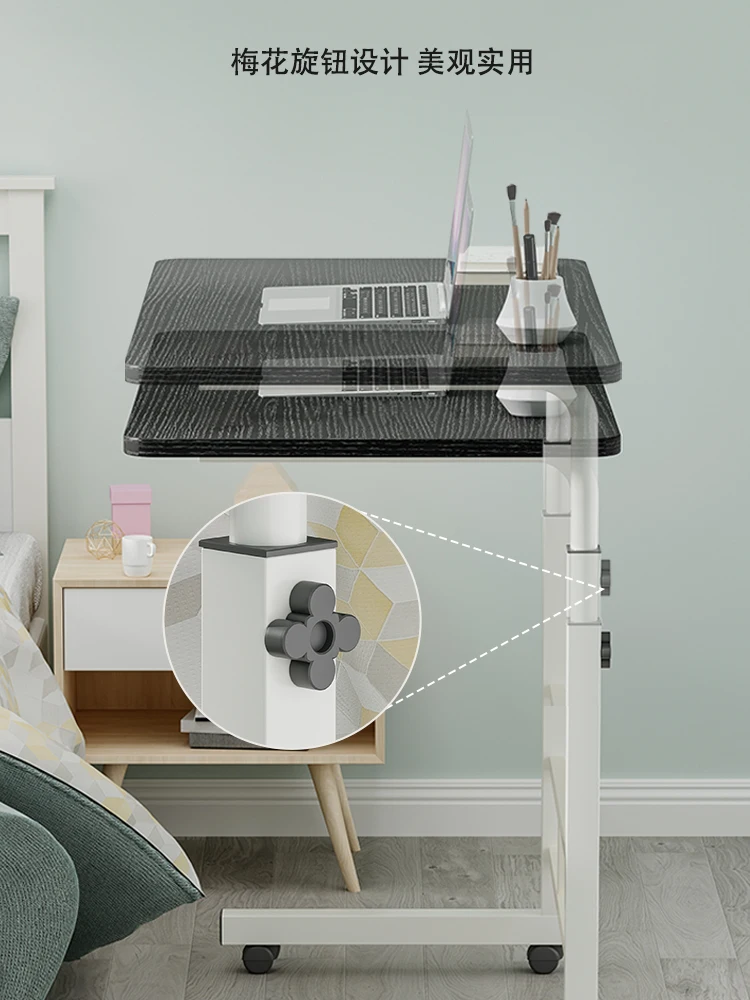 Ai Mu Xianshen Verstellbarer Tisch, Laptop-Tisch, Abendessen zum Essen, Fernseher, Abendessen, Tablett auf Bett, Sofa zum Essen, Lesen, 60 x 40 cm – Detail 3