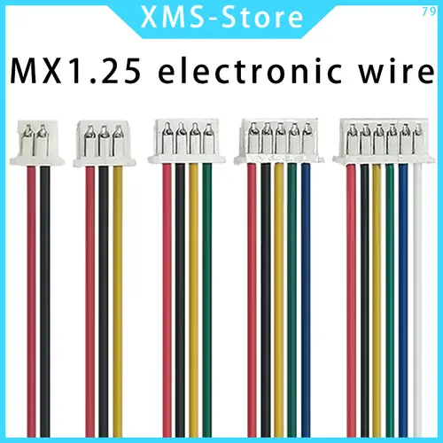 10PCS JST MX1.25 MX 1.25mm Wire Cable Connector 2/3/4/5/6/7/8/9/10/12 Pin 1.25MM Pitch Plug 10CM/20cm/30CM Wire Length 28AWG
