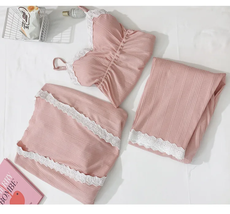 3Pcs/Set 100% Cotton Pregnancy Pajamas Long Sleeve For Spring Autumn Nursing