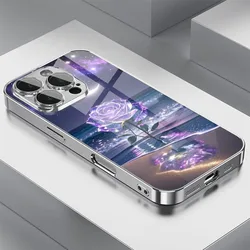 Elegant Purple Seaside Rose Luxury Glass Phone Case - Samsung S21 5G (DDBL - 325DBL251024901)