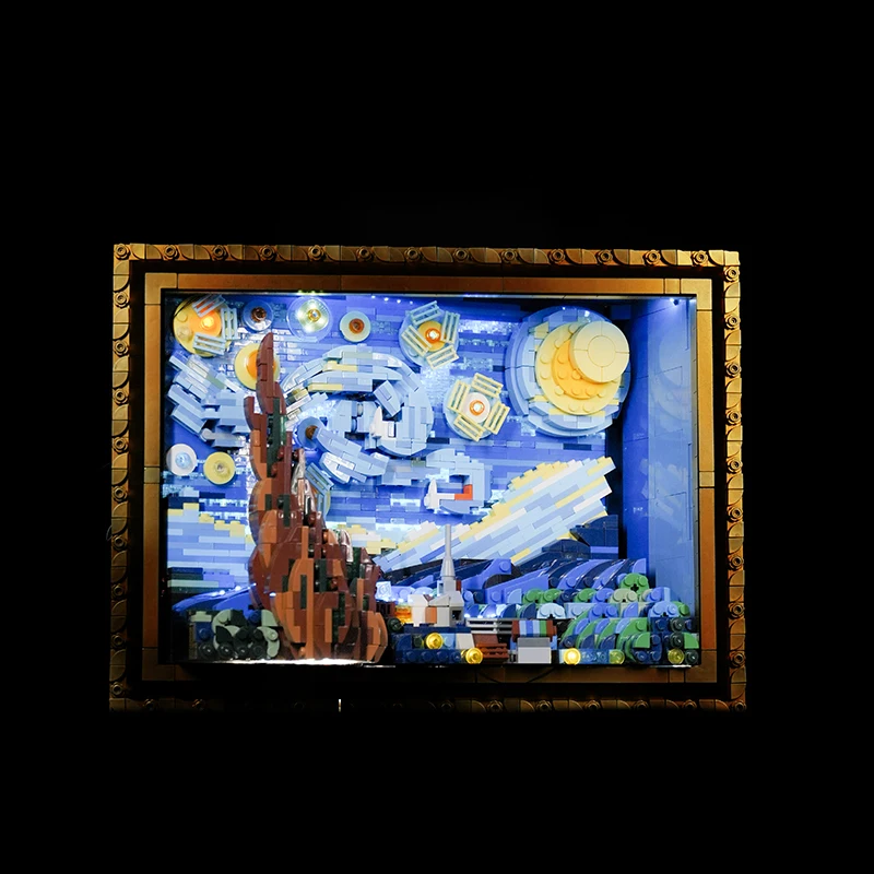 Vincent Van Gogh The Starry Night Compatibile Building Blocks Kit Fai Da Te Art Painting Bricks Set Moc Toys Regalo Per Bambini Bambini Ragazzo