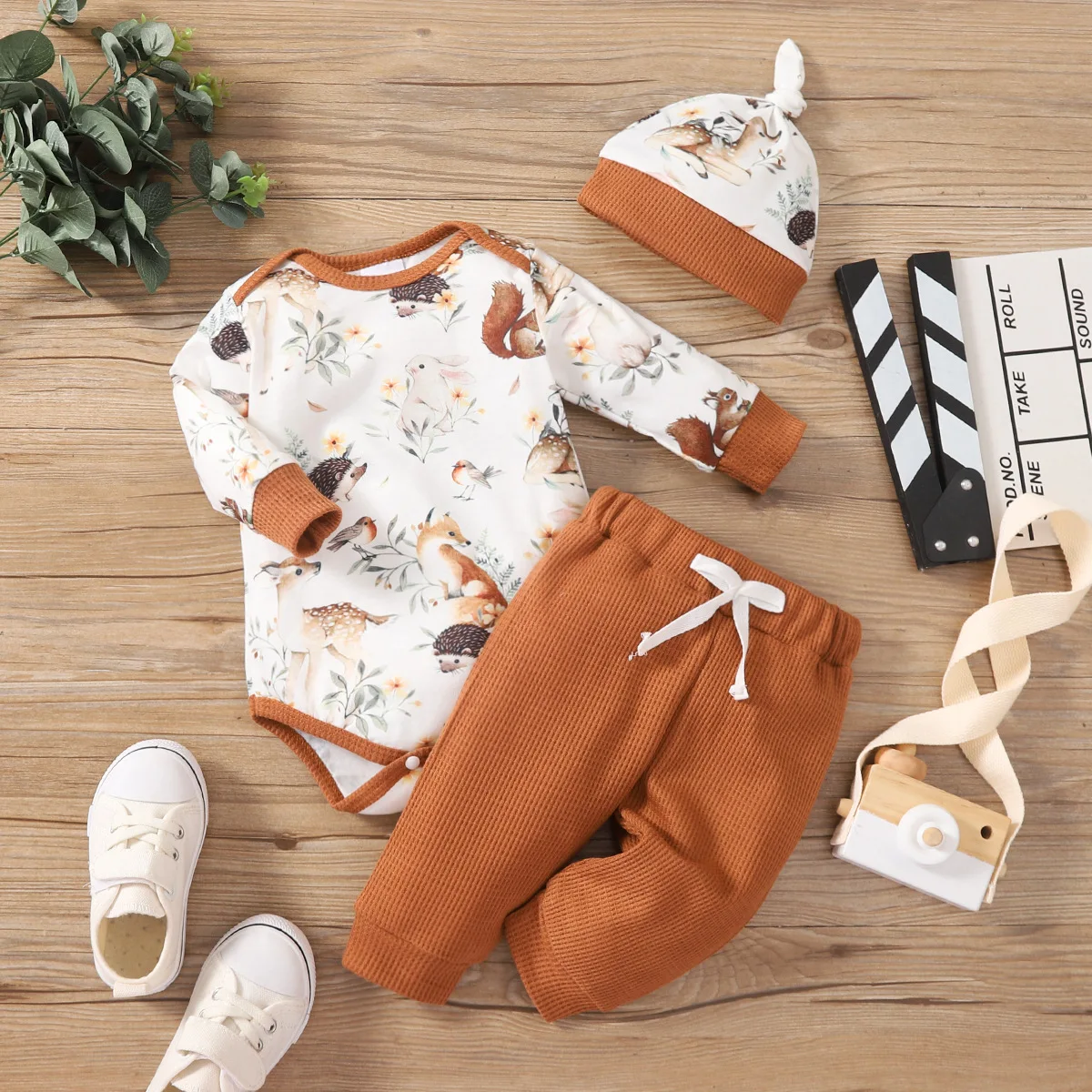 Combinaison à Capuche Bébé Unisexe - Manches Longues En Velours Doux Pour Automne Et Hiver, Tailles 0-12 Mois - 7