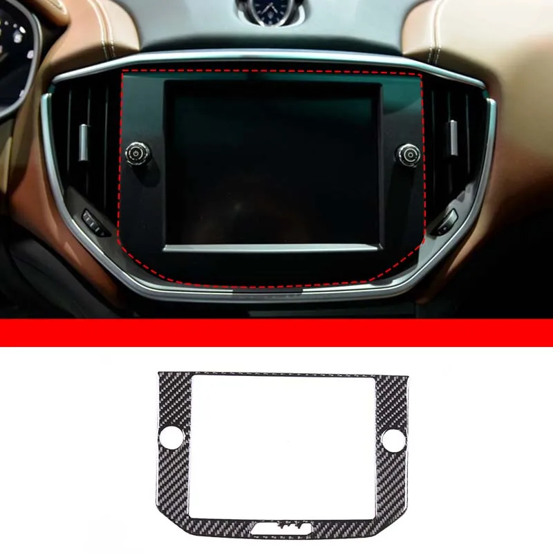 

For Maserati Ghibli 2014-2015 soft carbon fiber car styling navigation screen decorative frame sticker car interior accessories