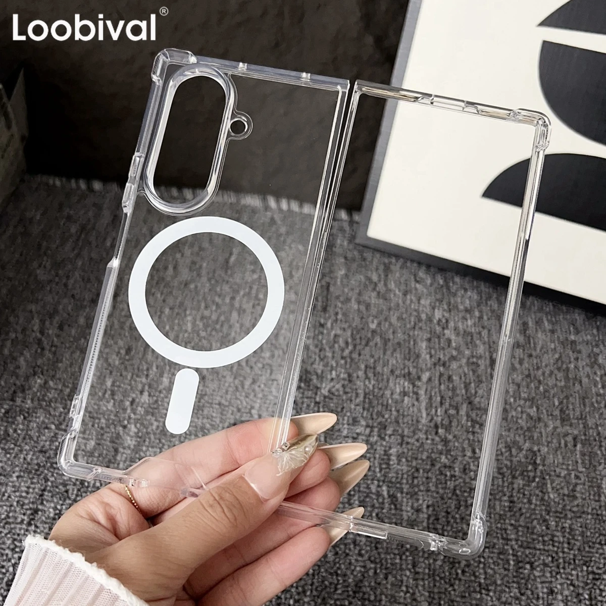 Transparent Magnetic Phone Case with Airbag Protection and Wireless Charging Compatibility