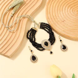 Elegant Moroccan Jewelry Set for Women - Luxurious Traditional Accessories for Weddings, Parties, and Gifts (Black)