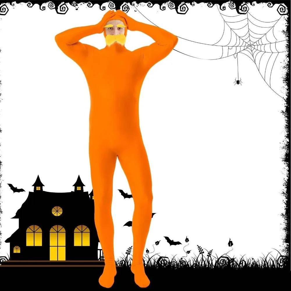 Orange Spandex Full Body Morph Suit Halloween Costume