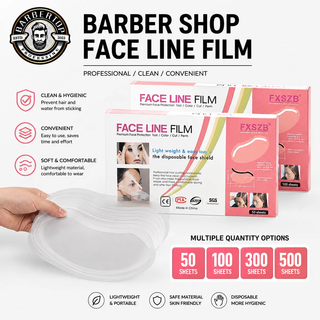 Bulk Pack of Disposable Face Shields for Salon and Personal Use - Hairdressing and Makeup Protection Visors