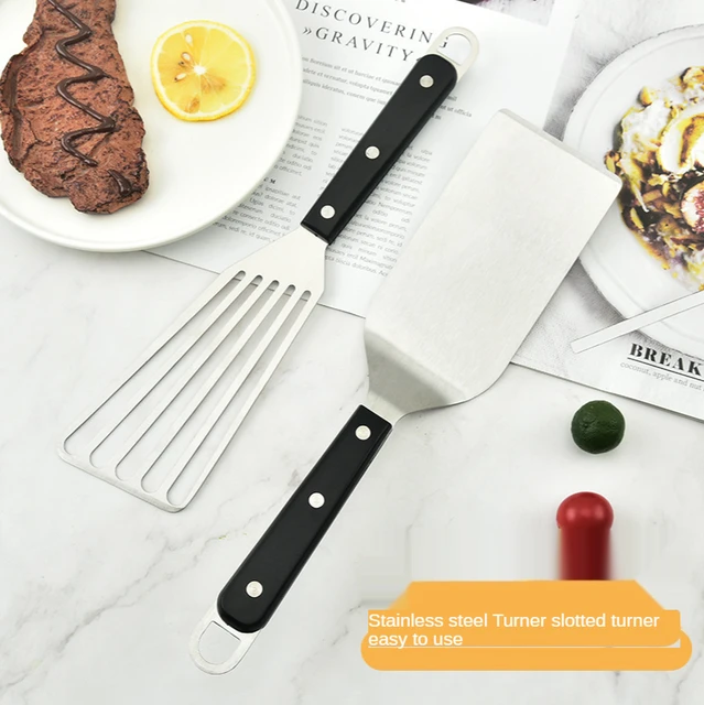 Rozsdamentes Acél Serpenyő -Spatula Nagy Teherbírású Burger Turger A Bbq Lapos Öntött Grillezéshez Konyhai Kiegészítő Kiegészítők - Image 3