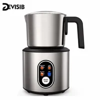 DEVISIB 4-in-1 Automatic Milk Frother Electric Instant Magic Froth 350ml Stainless Steel Pitcher Dishwasher Safe Hot and Cold 1
