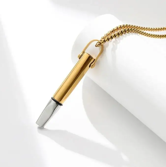 Stainless Steel Mindfulness Pendant for Breath Regulation and Anxiety Relief
