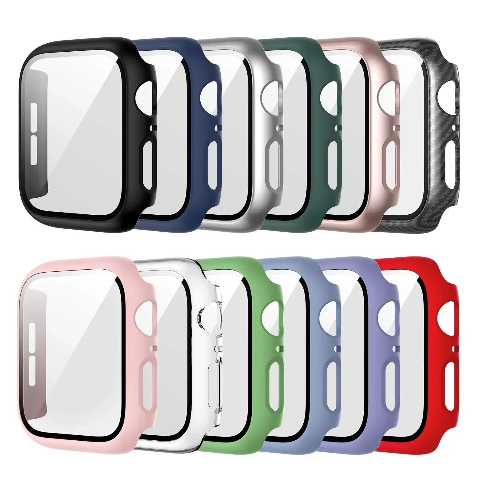 Premium Tempered Glass Apple Watch Protective Bumper Case