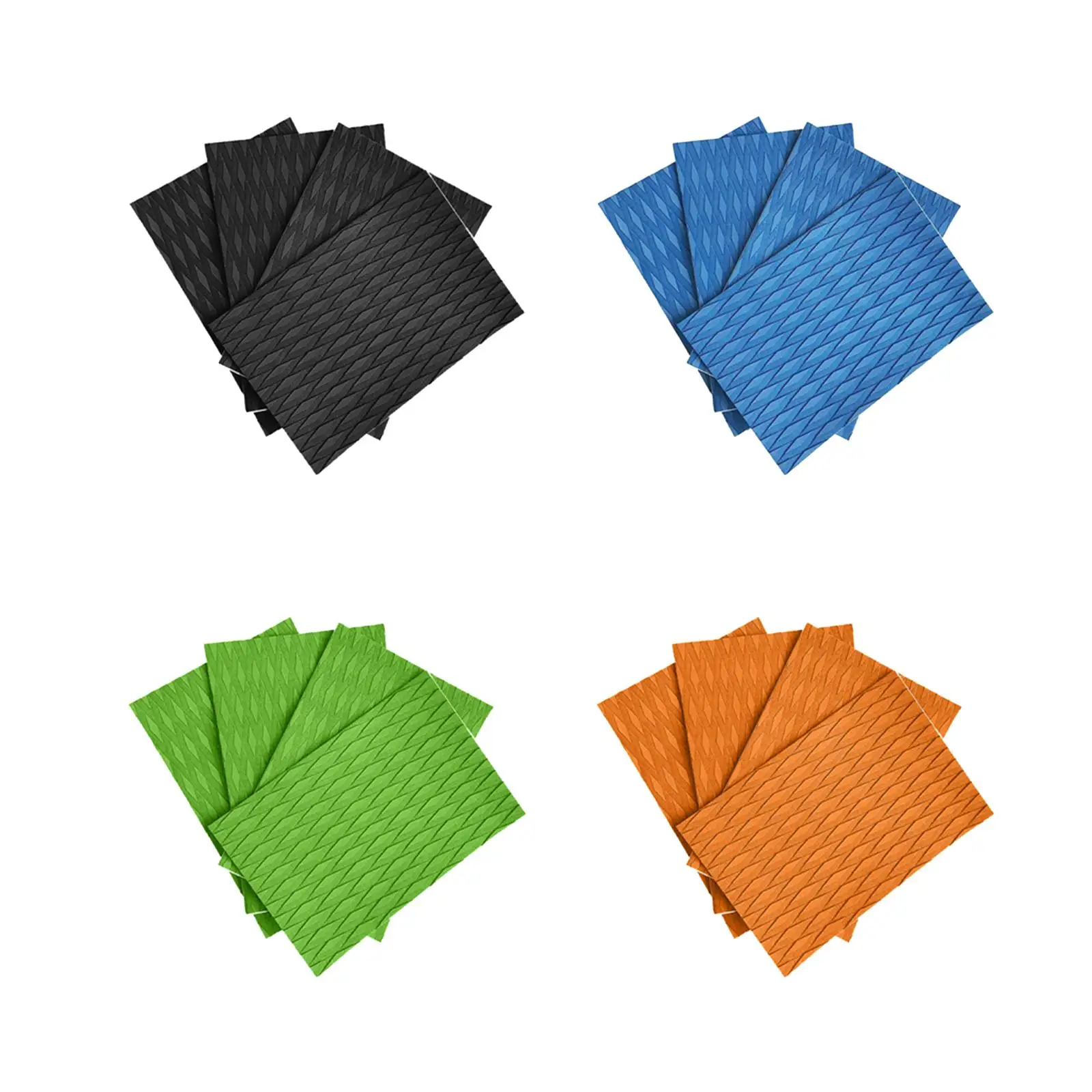 

4 Pieces Deck Grip Mats Traction Pad Non Slip Deck Tail Pad Surfboard Pad for Yacht Stand up Paddleboard Kayak Skimboard