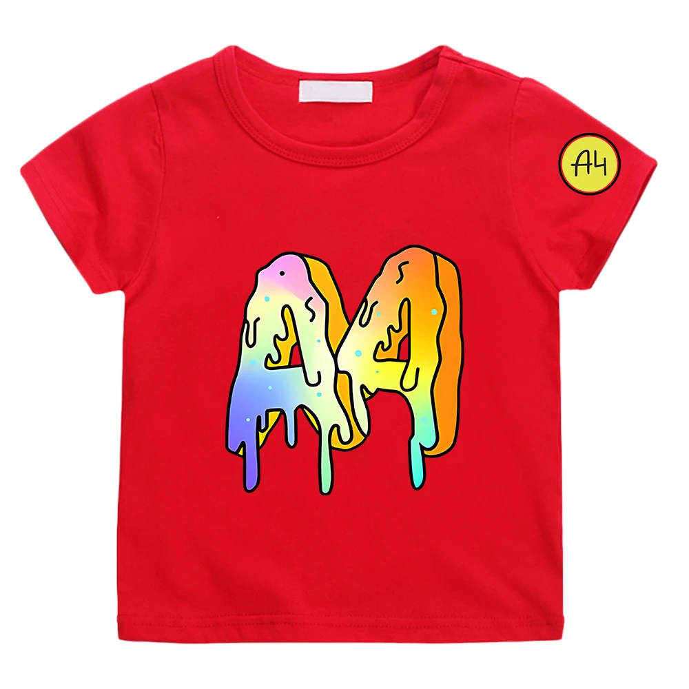 Children T Shirt А4 Donuts T Shirt Kids T-shirt Merch A4 Lamba Shirt Boy Girl Short Sleeves T-Shirts 100%Cotton Summer Children Baby Clothing Top