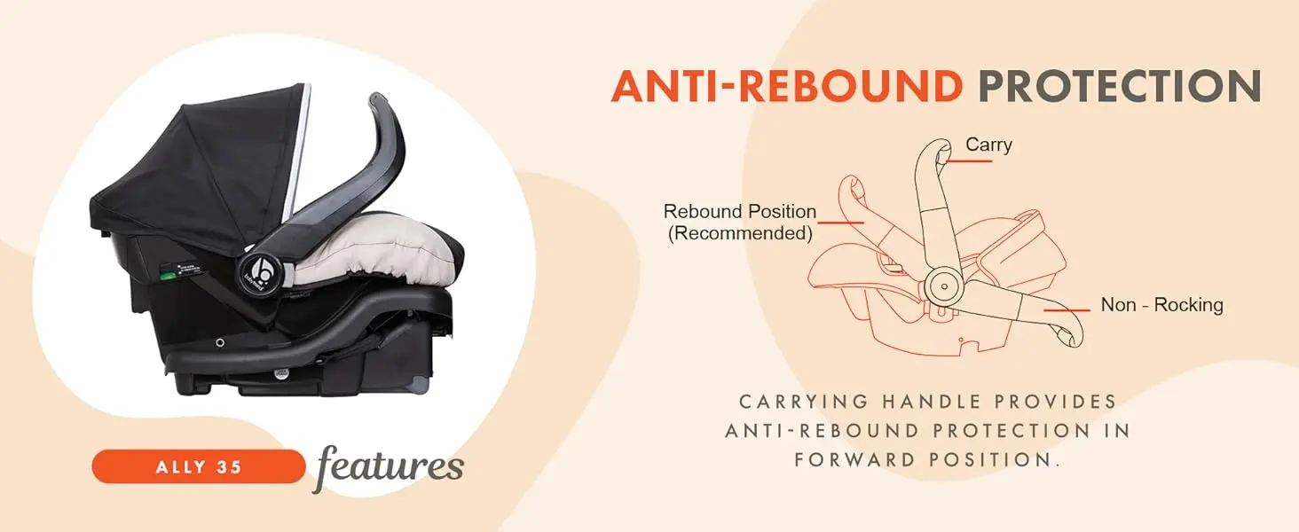 Baby Trend Ally Newborn Baby Infant Car Seat Travel System with Cover, Khaki - Feature 1 desktop