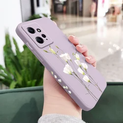 Elegant Lily Liquid Silicone Phone Case Cover for Note 11 ProPlus 5G (Light Purple)