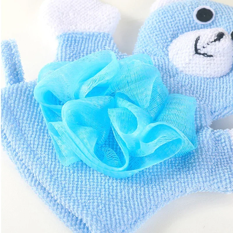 Baby bath gloves Children Wash Clean Shower Massage Baby Bath Gloves for Kids Toddlers Cartoon Animal Shape Shower Gloves Washcloth for Bathing