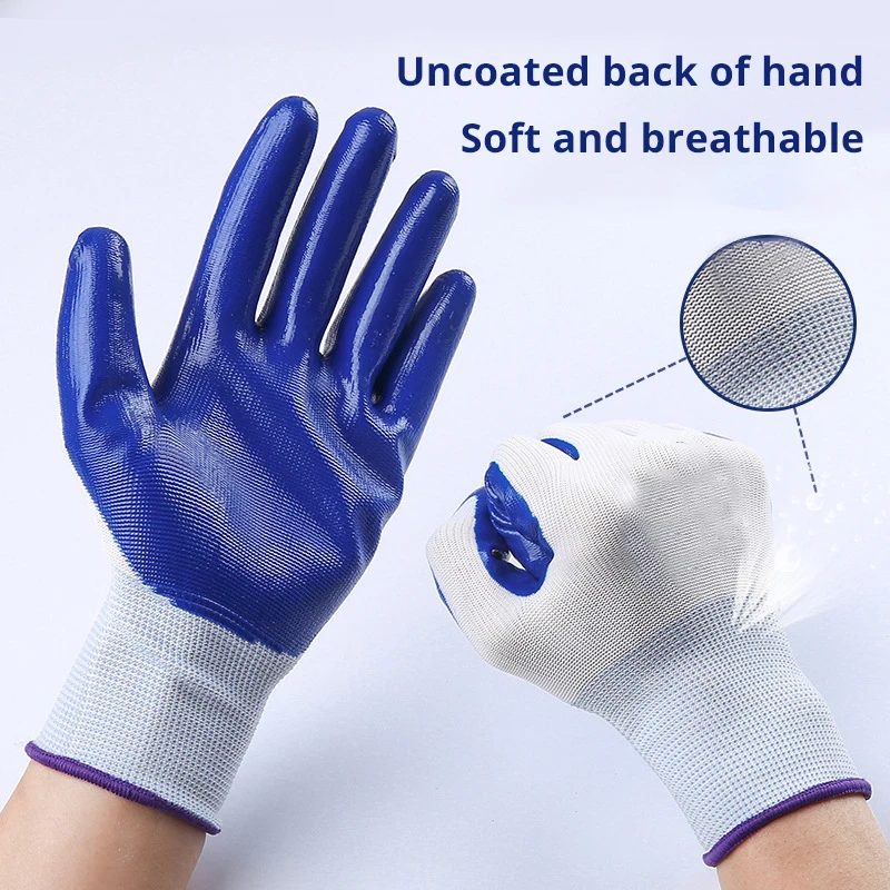 Thin Latex Non-slip Wear-resistant Work Gloves 12 Pairs Safety Gloves Protective Gloves