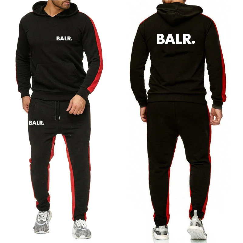 2024 printing new BALR spring and autumn hooded sweatpants suit Harajuku jacket sports comfortable men's casual solid color suit 2021 new spring and autumn fashion hooded sweater harajuku street pattern 3d printing casual warm hoodie