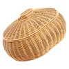 Large Capacity Rattan Woven Basket Bread Basket Kitchen Food Serving Holder Storage Baskets Home Garden Home Storage ganization 5