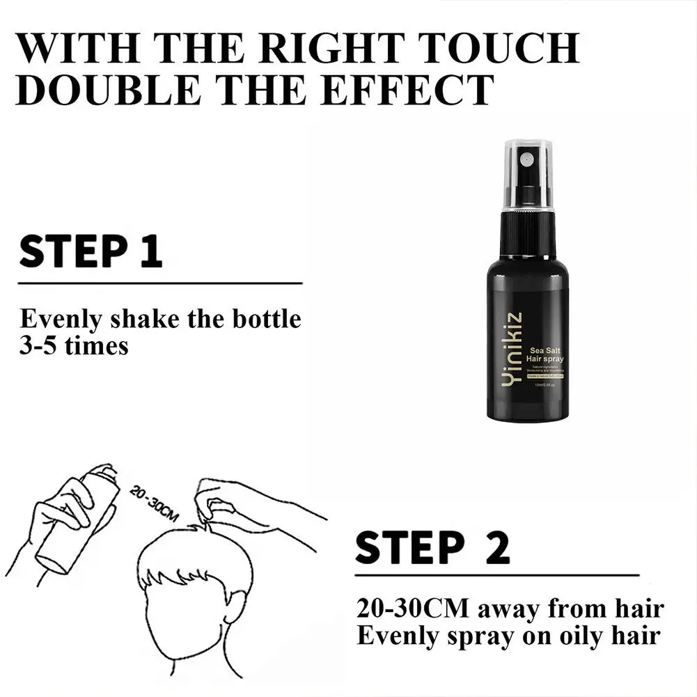 15ml Sea Salt Hair Spray Volumizing Strong Hold Non Greasy Fluffy Styling Spray For Men Women Moisturizing Nourishing Oil Contro