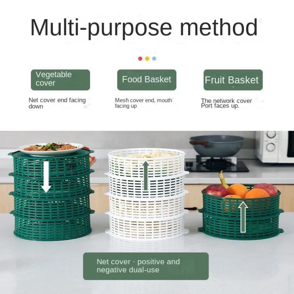 Multipurpose Storage Tray New Reusable Multifunctional 6 Layer Table Food Cover with Lid Food Cover Draining Basket Table