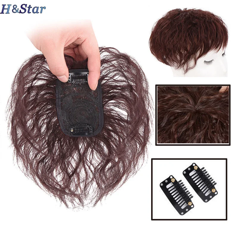 H&STAR 8Inch Synthetic Clip In Hair Extension Short Curly Toupee Hairpiece for Women With Thinning Hair Increase Hair Volume