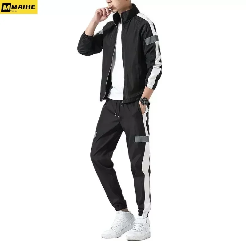 2Pcs Men Tracksuit Hoodie Tops Joggers Pants Tracksuit Set Male Running Jogging Sportswear Hooded Pants Mens Sweat Suit 2024 6