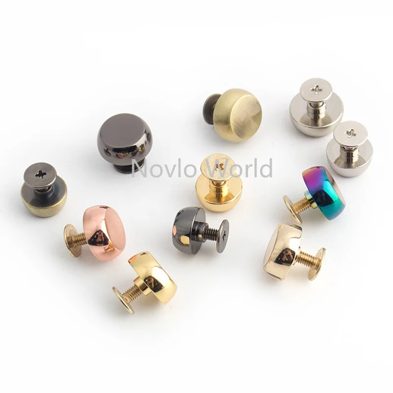 50-200pcs 8 colors 11mm 13mm Solid Cast Stud DIY Bag Bottom Rivets In Screws,Bags Handbags Purse Feet Studs Accessories