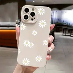 Daisy Flower Silicon Phone Case - Floral Protective Cover - A53 (1)