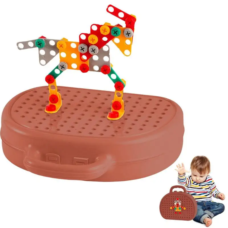 

Mosaic Drill Set 203pcs Electric Drill Puzzle Toy Assembly DIY DIY Educational Construction Engineering Toys Creative Mosaic