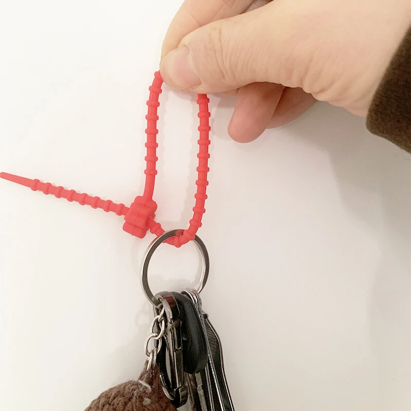 Color Silicone Four-leaf Clover Cable Tie key Ring Rope lanyard Headphone Cable Data Storage And Finishing Tie
