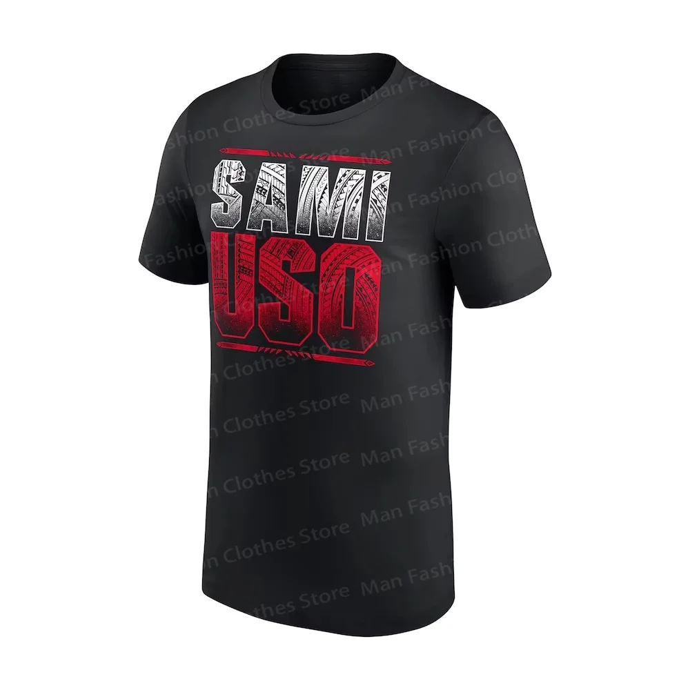 Men's Women's  Sami Zayn Sami Uso T-Shirt WWE T Shirt Clothes Black Youth Child Wrestling Fans Must Have Unisex T-shirts ops 2