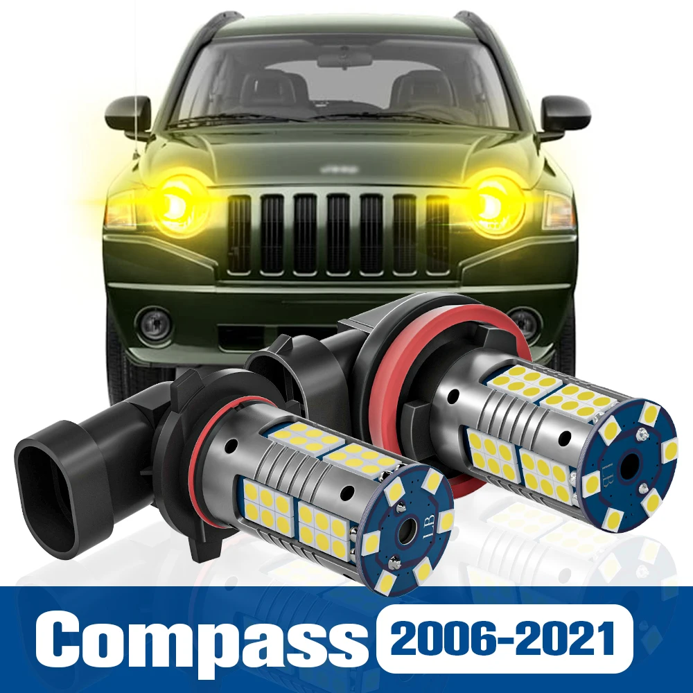 

2pcs LED Fog Light Blub Lamp Accessories Canbus For Jeep Compass MK MP 2006-2021 2012 2013 2014 2015 2016 2017 2018 2019 2020