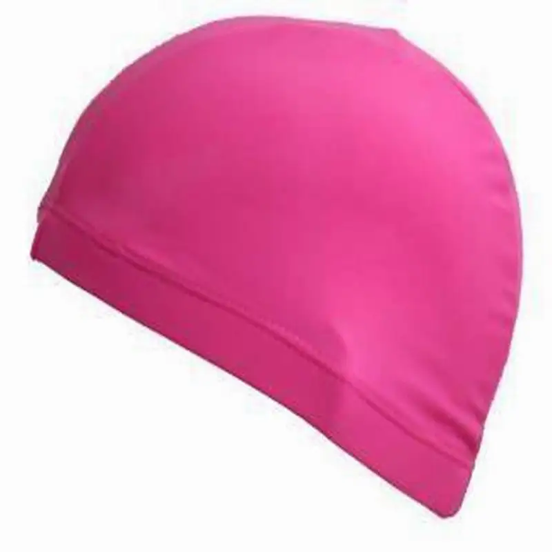 Gorro de baño de tela elástica para niños y niñas, gorros de baño para nadar, piscina, deportes acuáticos, protección de orejas, color puro