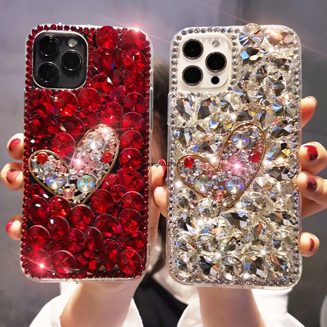 Lingge-funda de teléfono con diamantes de imitación ostentosos