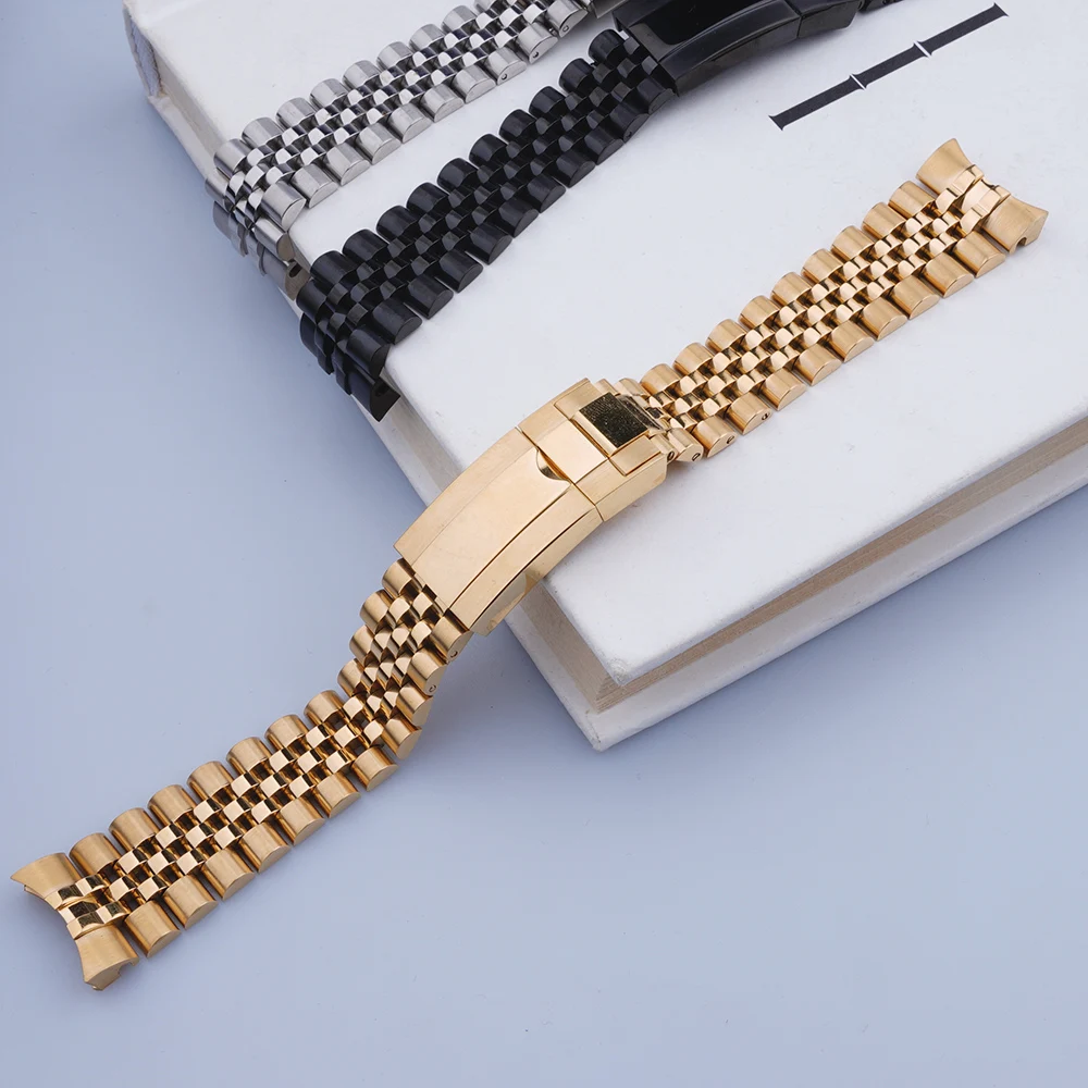 Carlywet 20Mm 316L Stainless Steel Replacement Wrist Watch Band Strap Bracelet Jubilee With Oyster Clasp For Rolex Gmt Master Ii