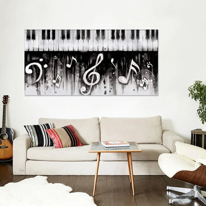 

Abstract Paintings Musical Instrument Art Canvas Wall Piano And Note Texture Hand Picture Frameless Acrylic Decoration Artwork